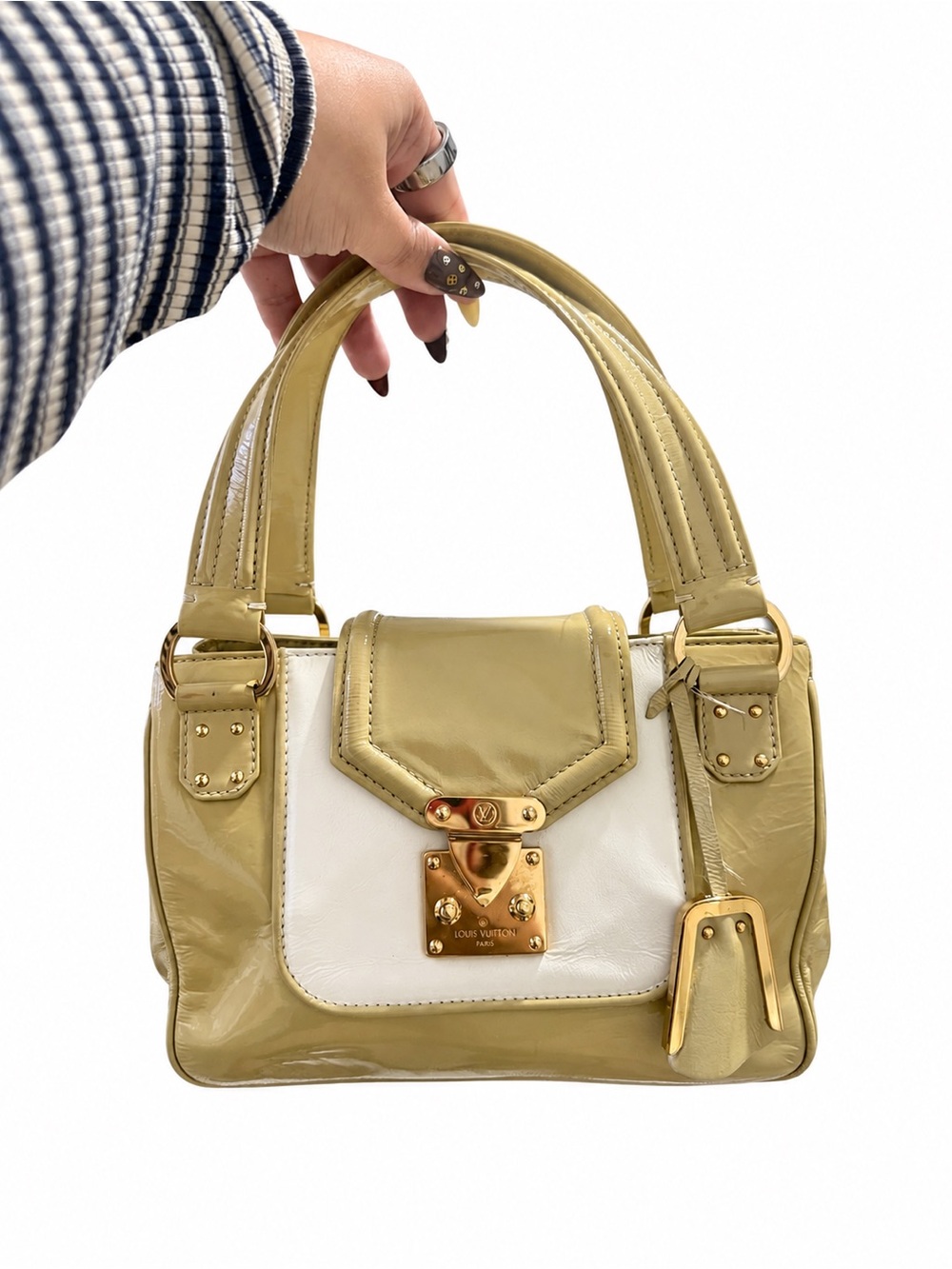 Rare Louis Vuitton 2002-2003 Bicolore Cruise Patent Leather Bag - Yellow/White